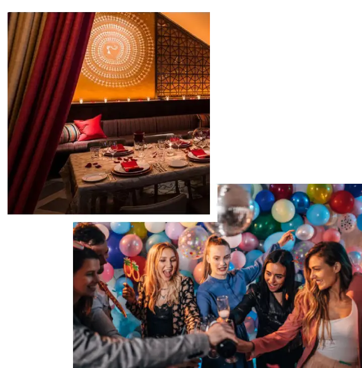 A group of people sitting around a table.